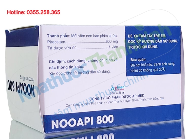 Thuốc Nooapi 800 hộp 100 viên của Apimed