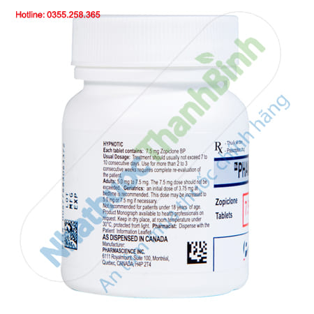Thuốc Phamzopic 7.5mg điều trị mất ngủ rối loạn giấc ngủ