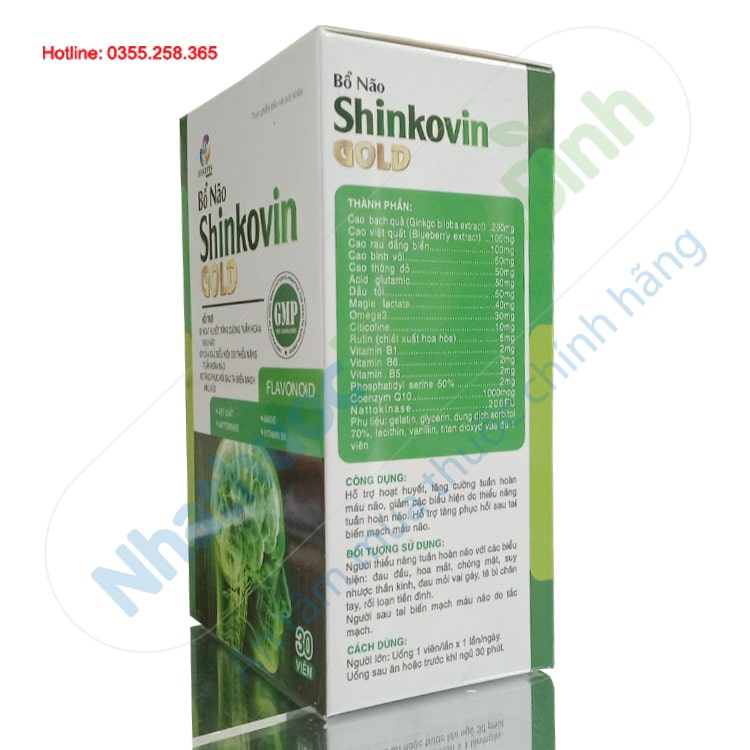 Bổ não Shinkovin Gold hoạt huyết tăng cường tuần hoàn máu não