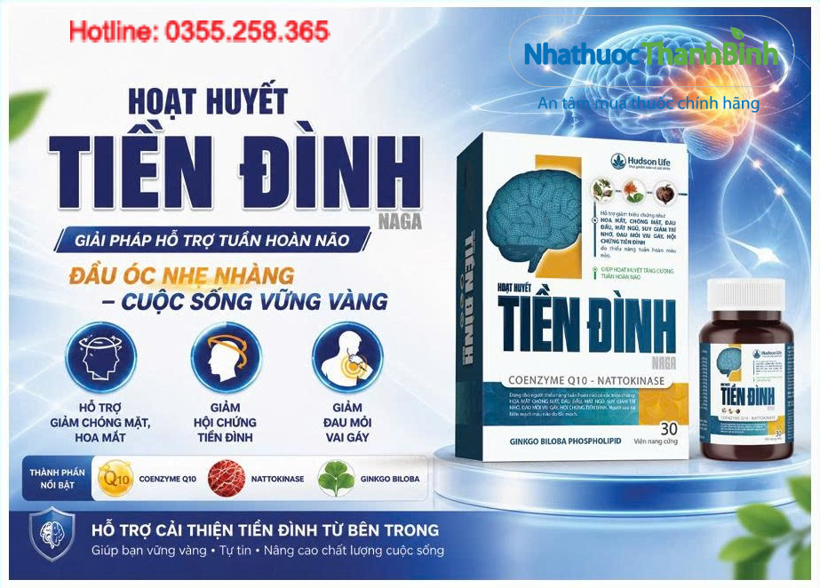 Hoạt huyết tiền đình Naga hỗ trợ giảm chóng mặt hoa mắt hội chứng tiền đình