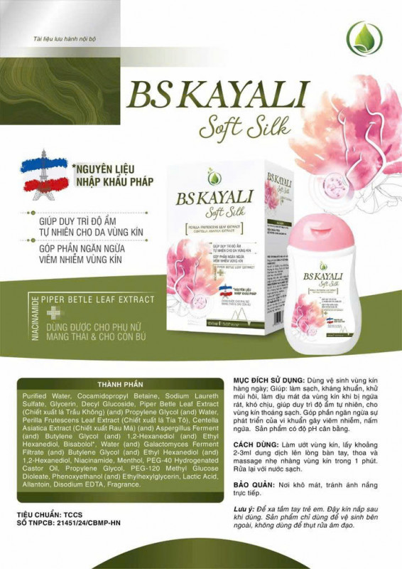 Dung dịch vệ sinh BS Kayali Soft Silk mùi oải hương dịu nhẹ không gây kích ứng