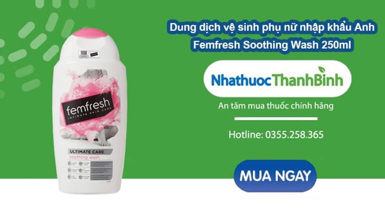 Mua dung dịch vệ sinh phụ nữ Femfresh Smoothing Wash chính hãng tại Nhà thuốc Thanh Bình