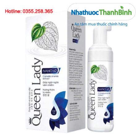 Dung dịch vệ sinh phụ nữ Queen Lady Nano X2 – Làm sạch, khử mùi, chăm sóc vùng kín hằng ngày