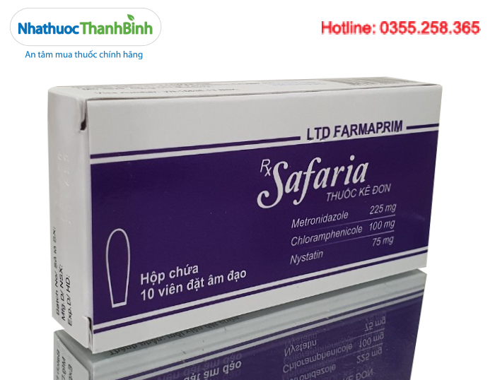 Thuốc Safaria viên đặt âm đạo điều trị viêm nhiễm phụ khoa, nấm Candida, Trichomonas
