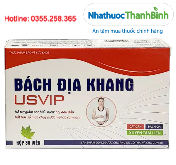 Bách Địa Khang USVip hỗ trợ giảm triệu chứng cảm lạnh cho bà bầu