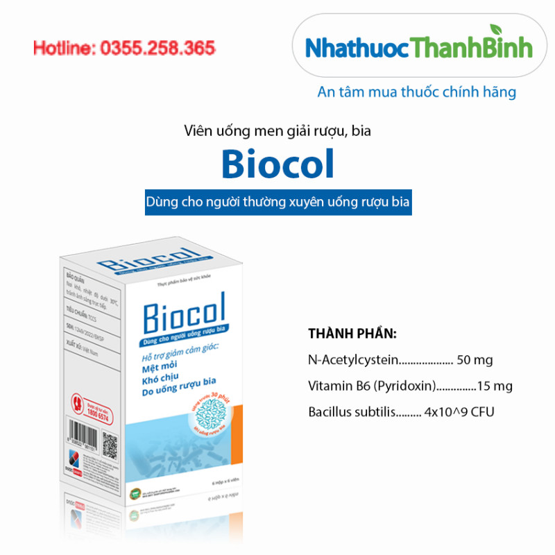 Mua viên uống Biocol chính hãng tại Nhà thuốc Thanh Bình