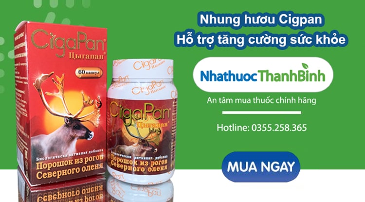 Mua viên uống nhung hươu Cigapan chính hãng tại Nhà thuốc Thanh Bình