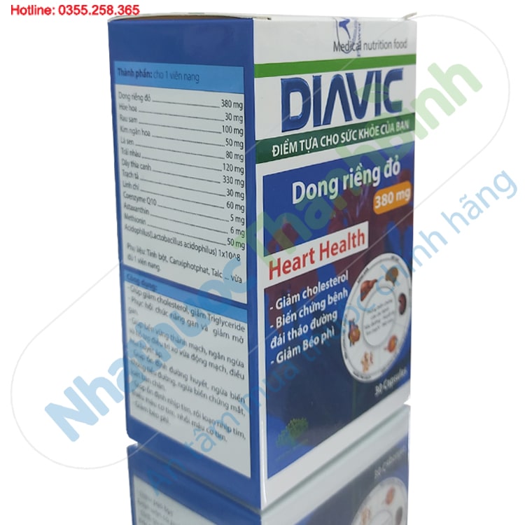 Diavic dong riềng đỏ hộp 30 viên