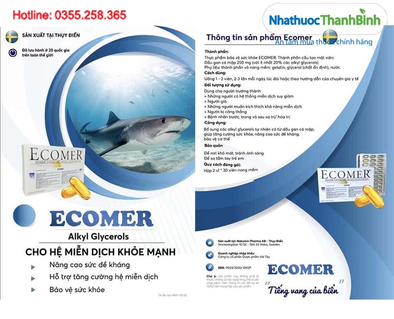 Ecomer dùng cho người có hệ miễn dịch suy giảm và bệnh nhân đang hóa xạ trị