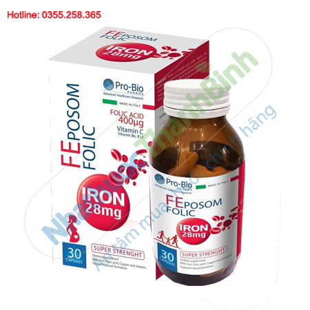 Feposom Folic viên sắt hữu cơ cho phụ nữ mang thai