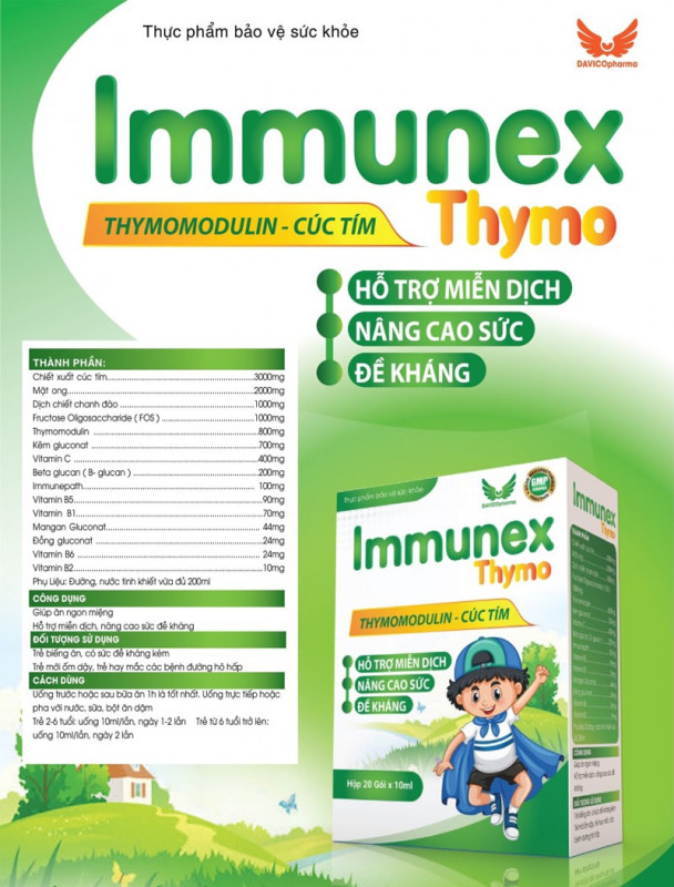 Immunex Thymo dùng cho trẻ biếng ăn sức đề kháng kém hay mắc bệnh đường hô hấp