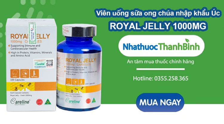 Mua sữa ong chúa Royal Jelly 1000mg nhập khẩu chính hãng tại Nhà thuốc Thanh Bình