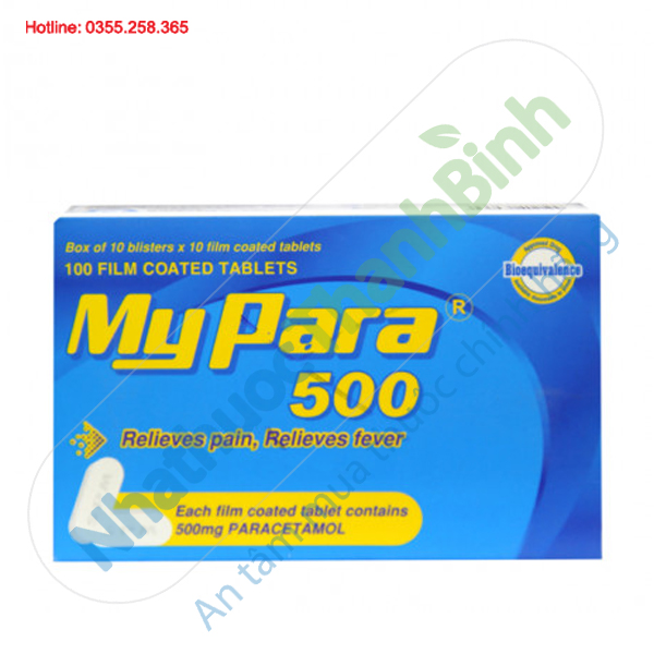 MyPara 500 điều trị các chứng đau và sốt từ nhẹ đến vừa