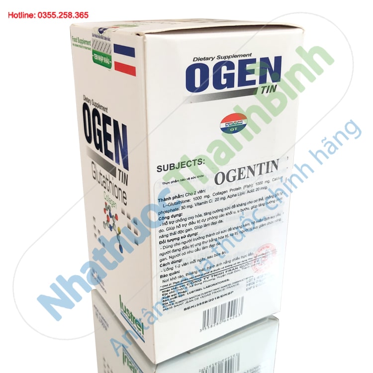 Ogentin Glutathione tăng sức đề kháng, hỗ trợ điều trị u bướu