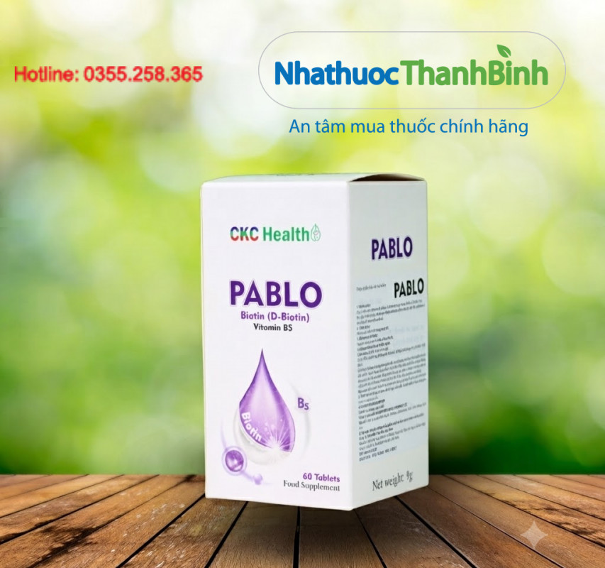 Viên uống CKC Health PABLO Bổ sung Vitamin B5, Biotin nuôi dưỡng da và tóc khỏe đẹp