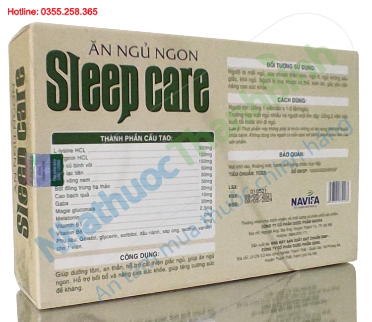 Viên uống ăn ngủ ngon Sleep Care hộp 60 viên