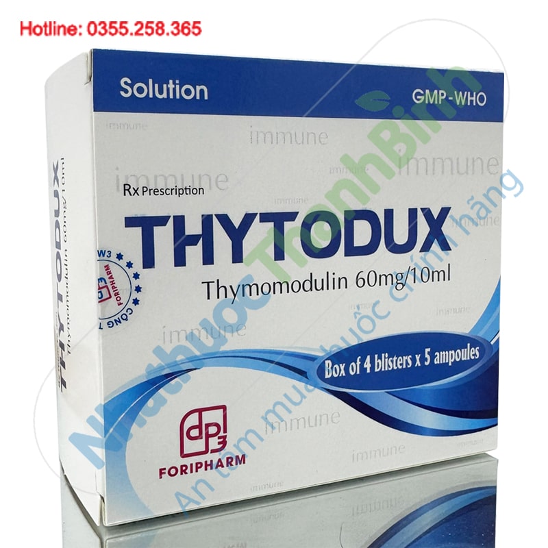 Thytodux 60mg/10ml dược phẩm Trung ương 3 (hộp 4 vỉ x 5 ống 10ml)