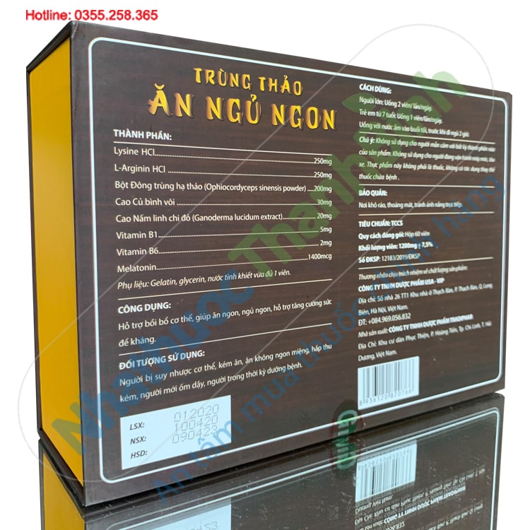 Viên uống trùng thảo ăn ngủ ngon hỗ trợ tăng sức đề kháng bồi bổ cơ thể