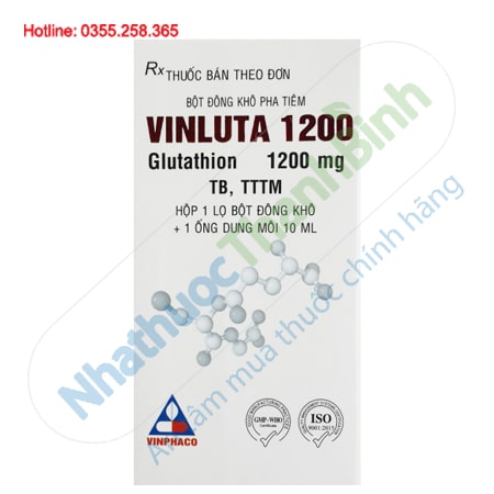Thuốc Vinluta Glutathione 1200mg bột đông khô pha tiêm