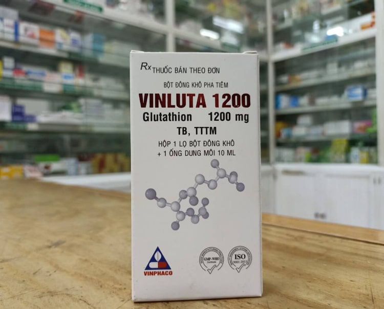 Thuốc Vinluta 1200 bột đông khô pha tiêm chứa Glutahion 1200mg