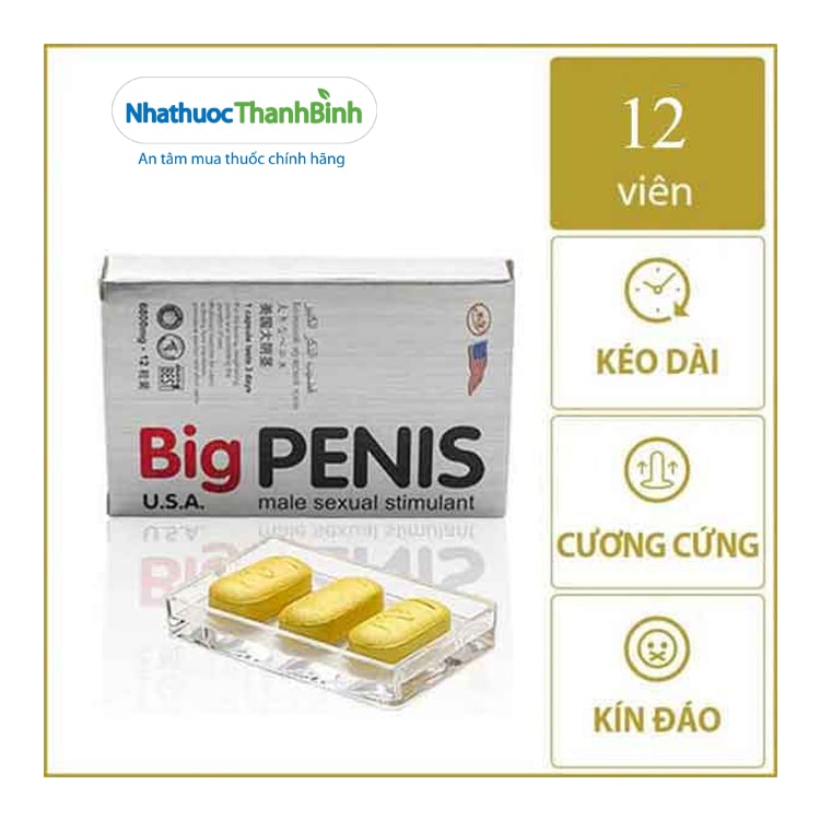 Thuốc cường dương Big Penis 6800mg hộp 12 viên