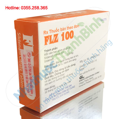 Thuốc FLZ 100 vỉ 4 viên điều trị rối loạn cương dương