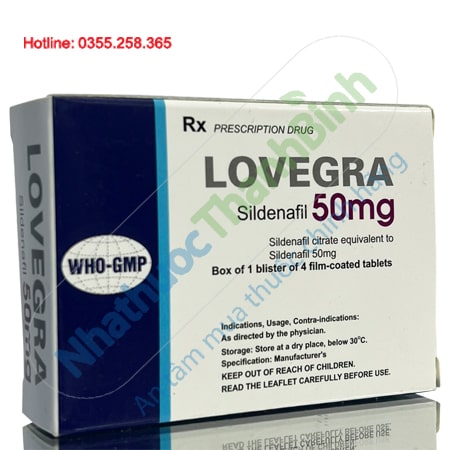Thuốc Lovegra 50mg điều trị rối loạn cương dương hiệu quả