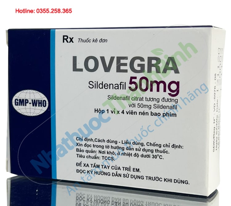 Thuốc lovegra 50mg điều trị rối loạn cương dương được bán tại Nhà thuốc Thanh Bình