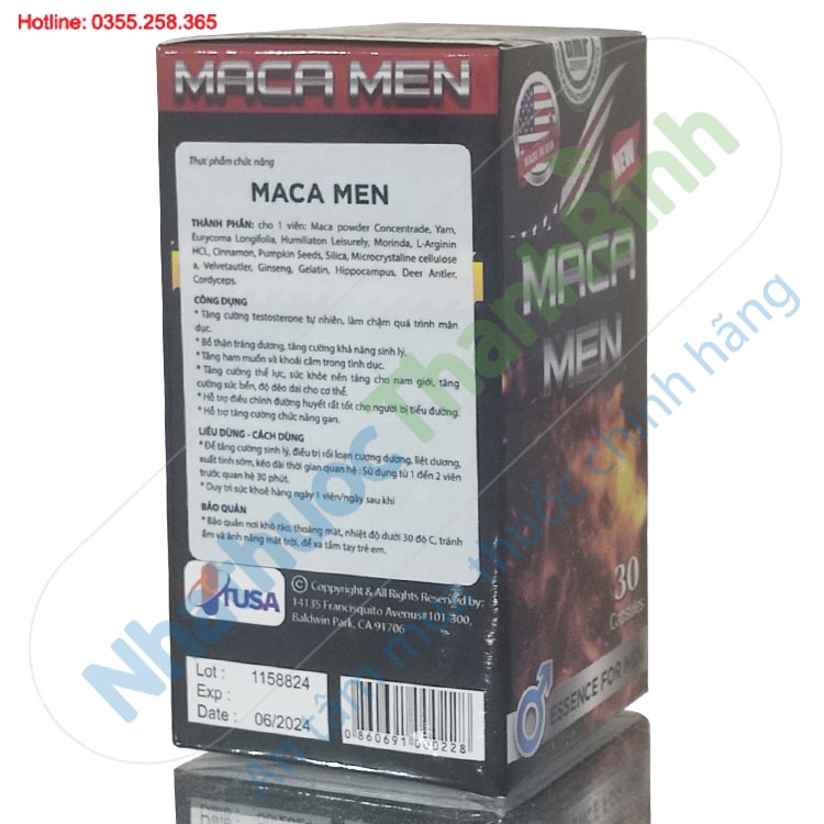 Thực phẩm chức năng Maca Men hộp 30 viên Mỹ