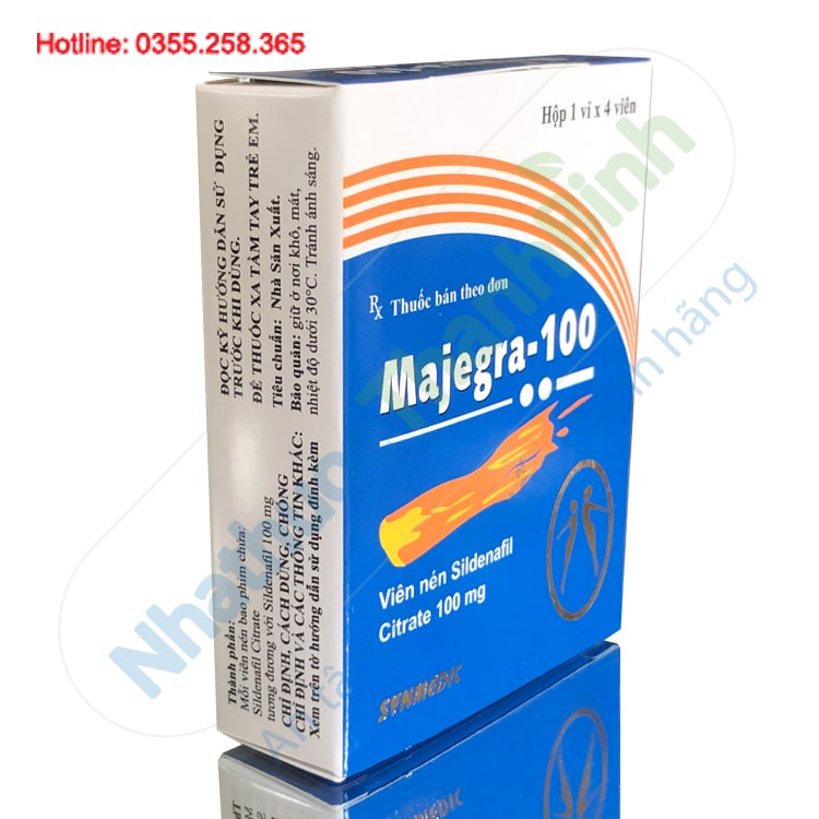Thuốc cường dương Ấn Độ Majegra 100 vỉ 4 viên