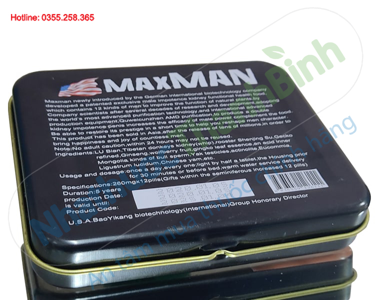 Thuốc Maxman hình dương vật chính hãng Mỹ