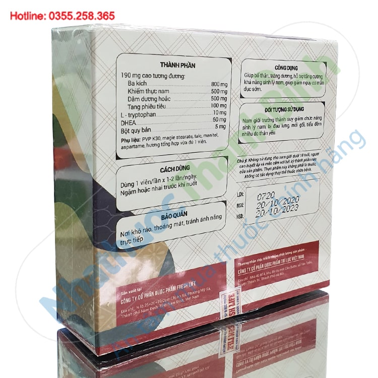 Viên ngậm Tengsu tăng cường sinh lý nam chính hãng hộp 12 viên