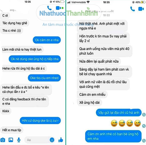 Phản hồi của khách hàng khi sử dụng thuốc cường dương Ngựa thái của Nhà thuốc Thanh Bình