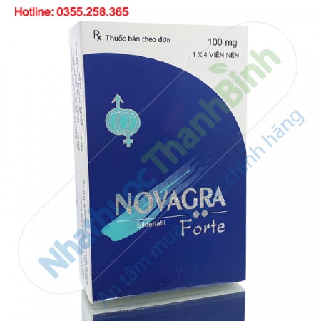 Thuốc Novagra 100mg vỉ 4 viên - Điều trị rối loạn cương dương