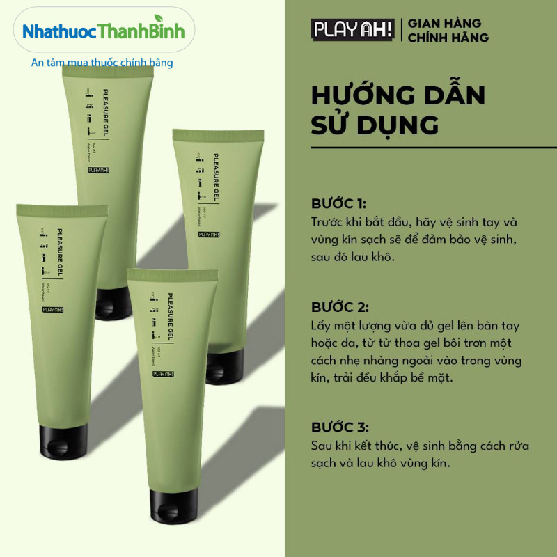 Thành phần Aloe Vera, Glycerin và Hydroxyethyl Urea trong gel bôi trơn PlayAh Pleasure hỗ trợ duy trì độ ẩm bề mặt