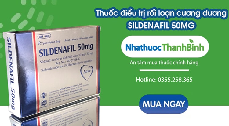 Mua thuốc Sildenafil 50mg chính hãng tại Nhà thuốc Thanh Bình