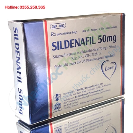 Thuốc Sildenafil 50mg điều trị rối loạn cương dương