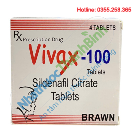 Thuốc Vivax 100mg vỉ 4 viên điều trị rối loạn cương dương