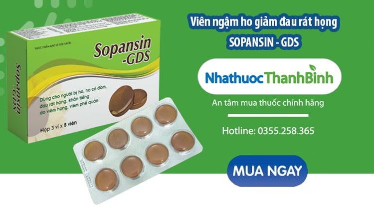 Mua viên ngậm ho Sopansin GDS chính hãng tại Nhà thuốc Thanh Bình