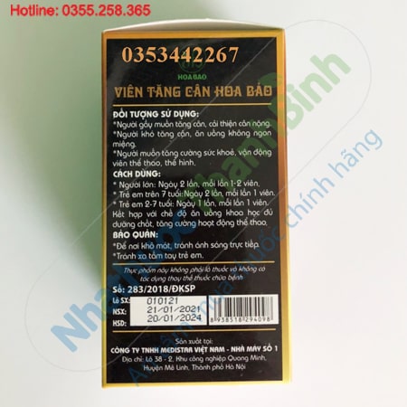 Viên tăng cân Hoa Bảo hộp 22 viên