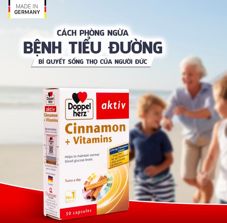 Cinnamon + Vitamins hỗ trợ điều trị tiểu đường hiệu quả