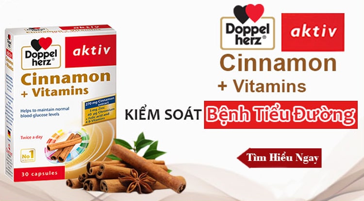Cinnamon + Vitamins Doppelherz với tinh chất quế hỗ trợ kiểm soát tiểu đường hiệu quả