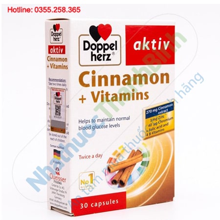 Cinnamon + Vitamins Doppelherz hỗ trợ ổn định đường huyết