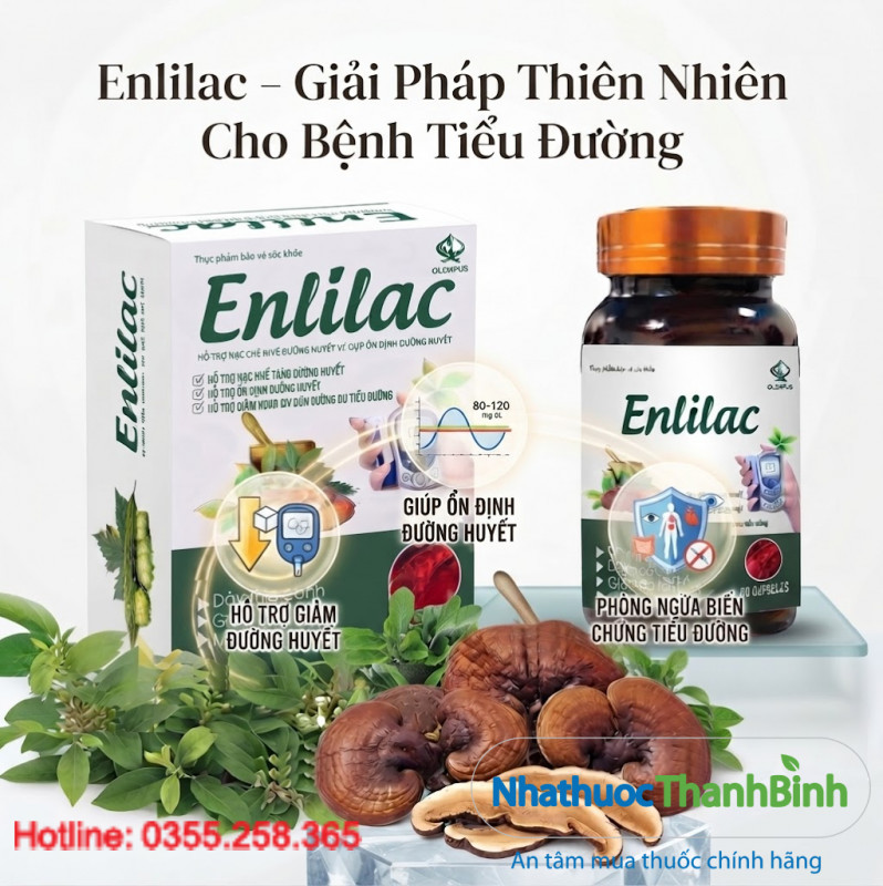 Viên tiểu đường Enlilac hỗ trợ hạ và ổn định đường huyết