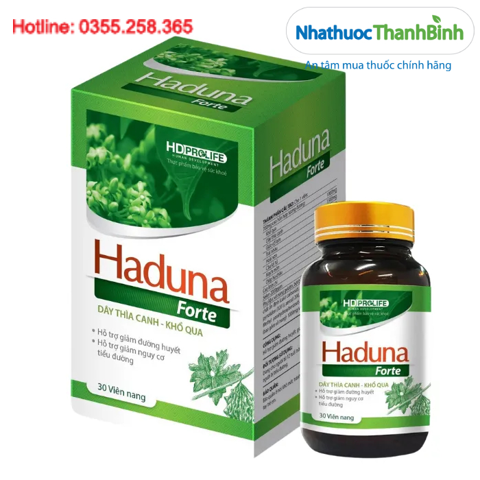 Haduna Forte HD-Prolife hộp 30 viên thực phẩm bảo vệ sức khỏe hỗ trợ giảm đường huyết