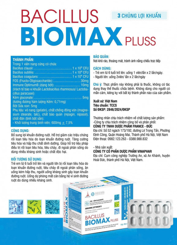 Bacillus Biomax Pluss giúp tăng cường tiêu hóa và hấp thu chất dinh dưỡng