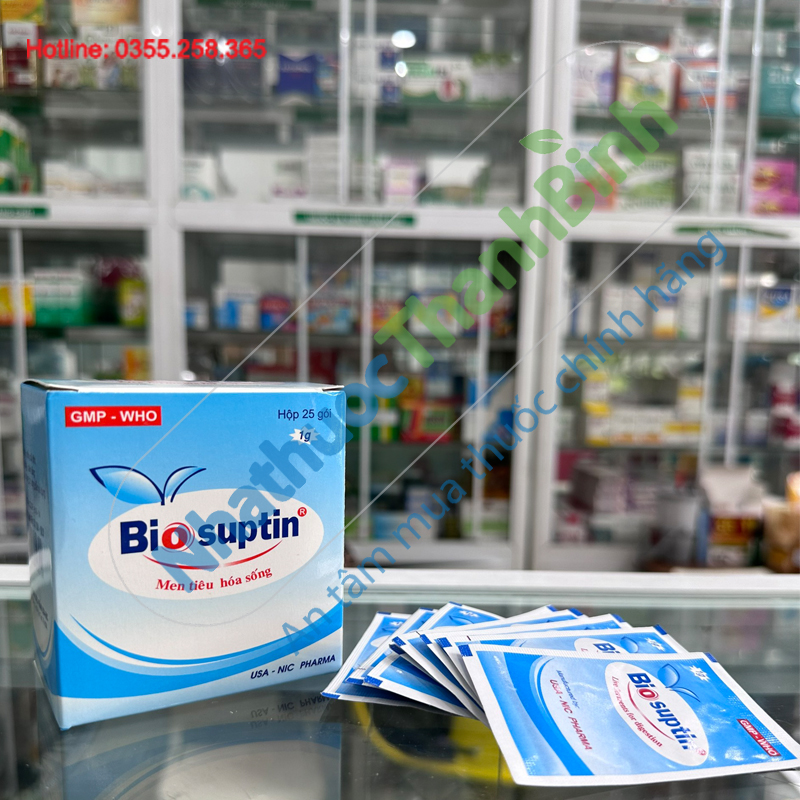Thuốc Biosuptin xanh hỗ trợ giảm rối loạn tiêu hóa đầy bụng khó tiêu