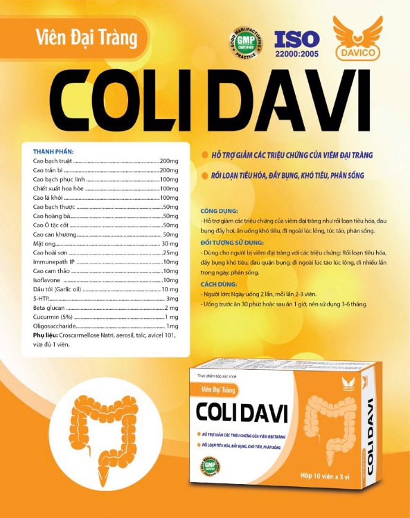 Viên đại tràng Colidavi rất tốt cho người vị viêm đại tràng