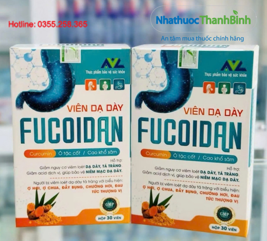 Viên dạ dày Fucoidan dùng cho người viêm loét dạ dày tá tràng ợ hơi ợ chua đầy bụng chướng hơi