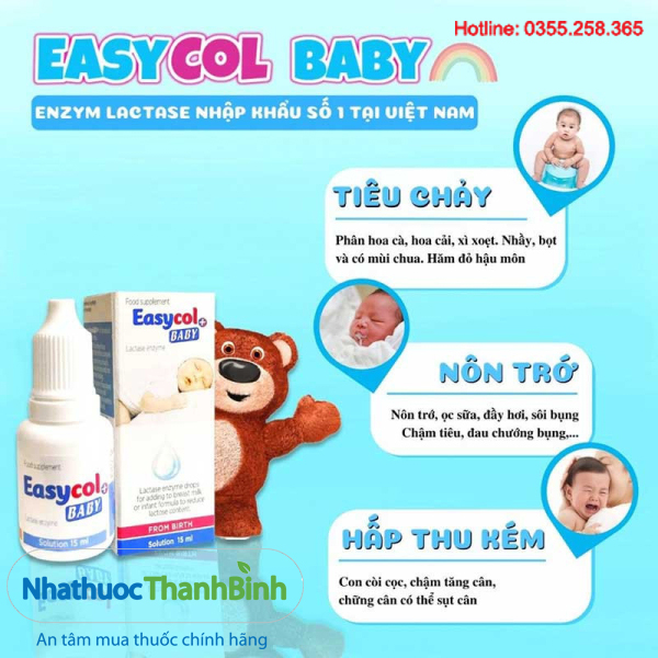 Men tiêu hóa Easycol Baby nhập khẩu Tây Ban Nha chính hãng
